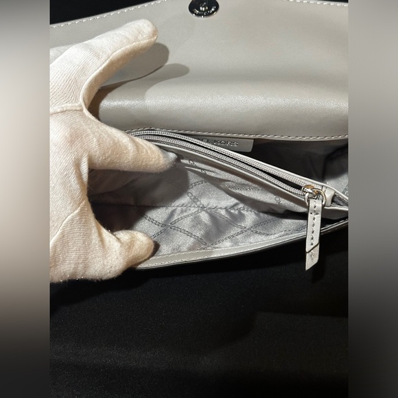 Michael Kors Penelope Medium Metallic Faux Leather Clutch - Picture 9 of 11